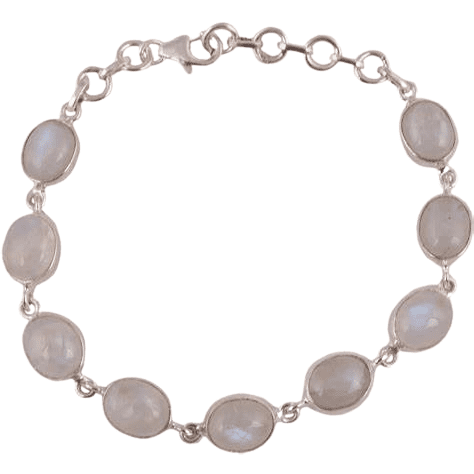 Rainbow Moonstone Sterling Bracelet