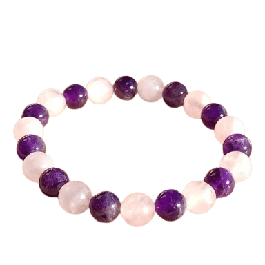 Amethyst and Rose Quartz Bracelet