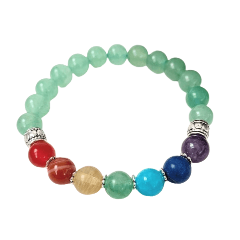 Green Aventurine 7 Chakra Stone Bracelet