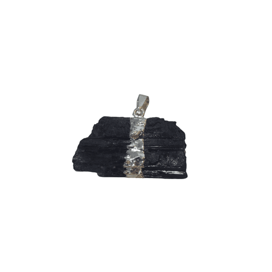 Natural Black Tourmaline Chunk Pendant