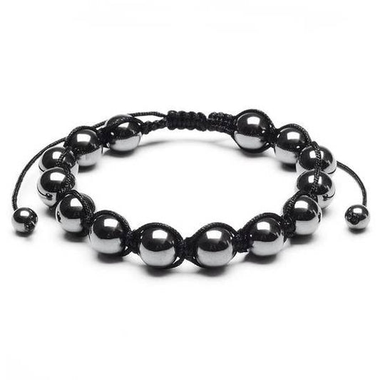 Hematite Stone Beaded Adjustable Bracelet